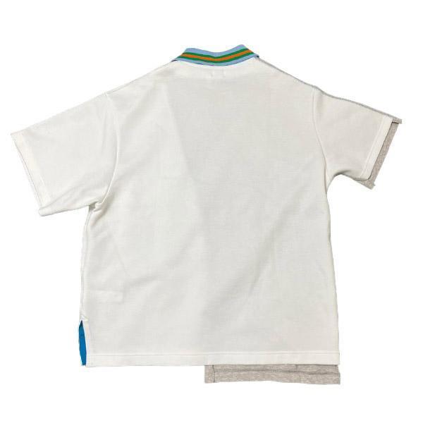 【新品】kolor BEACON 切替 オーバーサイズ 半袖 ポロシャツ ホワイト グレー 2の画像2