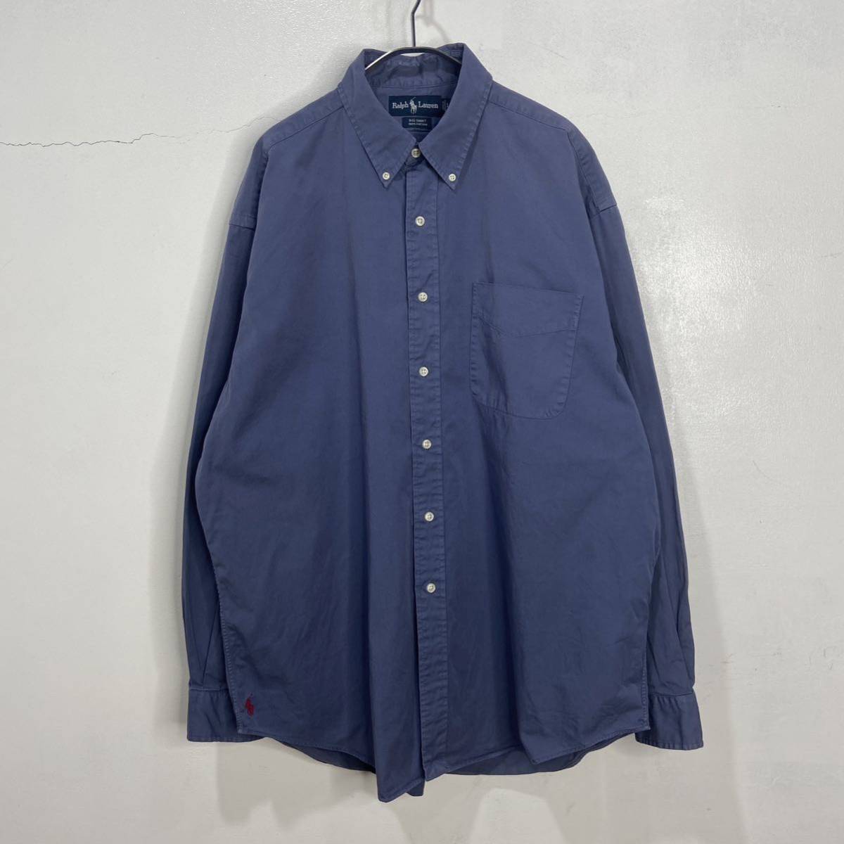 【超ポイントバック祭】 送料無料☆90s☆Ralph SHIRT☆ボタンダウンシャツ☆紺☆L Lauren☆BIG Lサイズ 【超ポイントバック祭】 送料無料☆90s☆Ralph SHIRT☆ボタンダウンシャツ☆紺☆L Lauren☆BIG Lサイズ