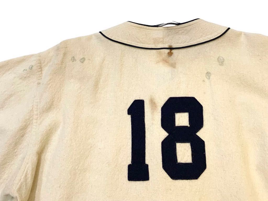 VINTAGE 40s 50s ウール ベースボール シャツ 大きめ BASEBALL SHIRT WOOL ビンテージ ベースボールシャツ HAMILTON ハミルトン_画像8