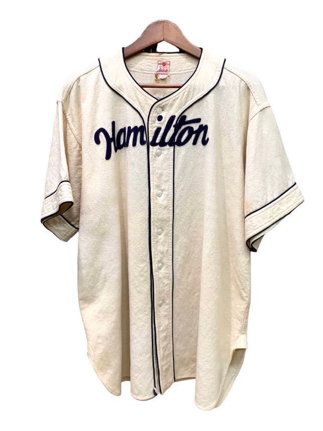 VINTAGE 40s 50s ウール ベースボール シャツ 大きめ BASEBALL SHIRT WOOL ビンテージ ベースボールシャツ HAMILTON ハミルトン