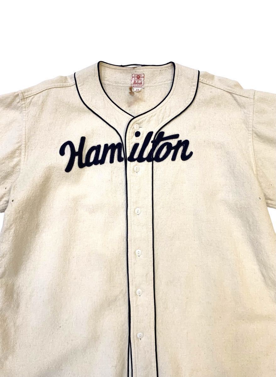 VINTAGE 40s 50s ウール ベースボール シャツ 大きめ BASEBALL SHIRT WOOL ビンテージ ベースボールシャツ HAMILTON ハミルトン_画像4