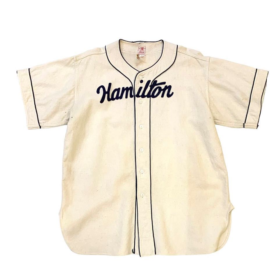 VINTAGE 40s 50s ウール ベースボール シャツ 大きめ BASEBALL SHIRT WOOL ビンテージ ベースボールシャツ HAMILTON ハミルトン_画像2