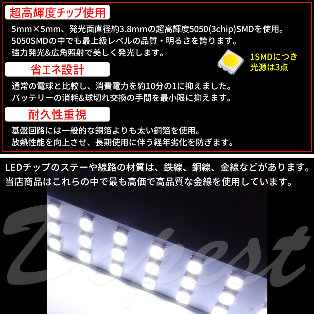 T5 LED バルブ ウェッジ球 拡散 ホワイト T6.5 T7 兼用 2個セット_画像7