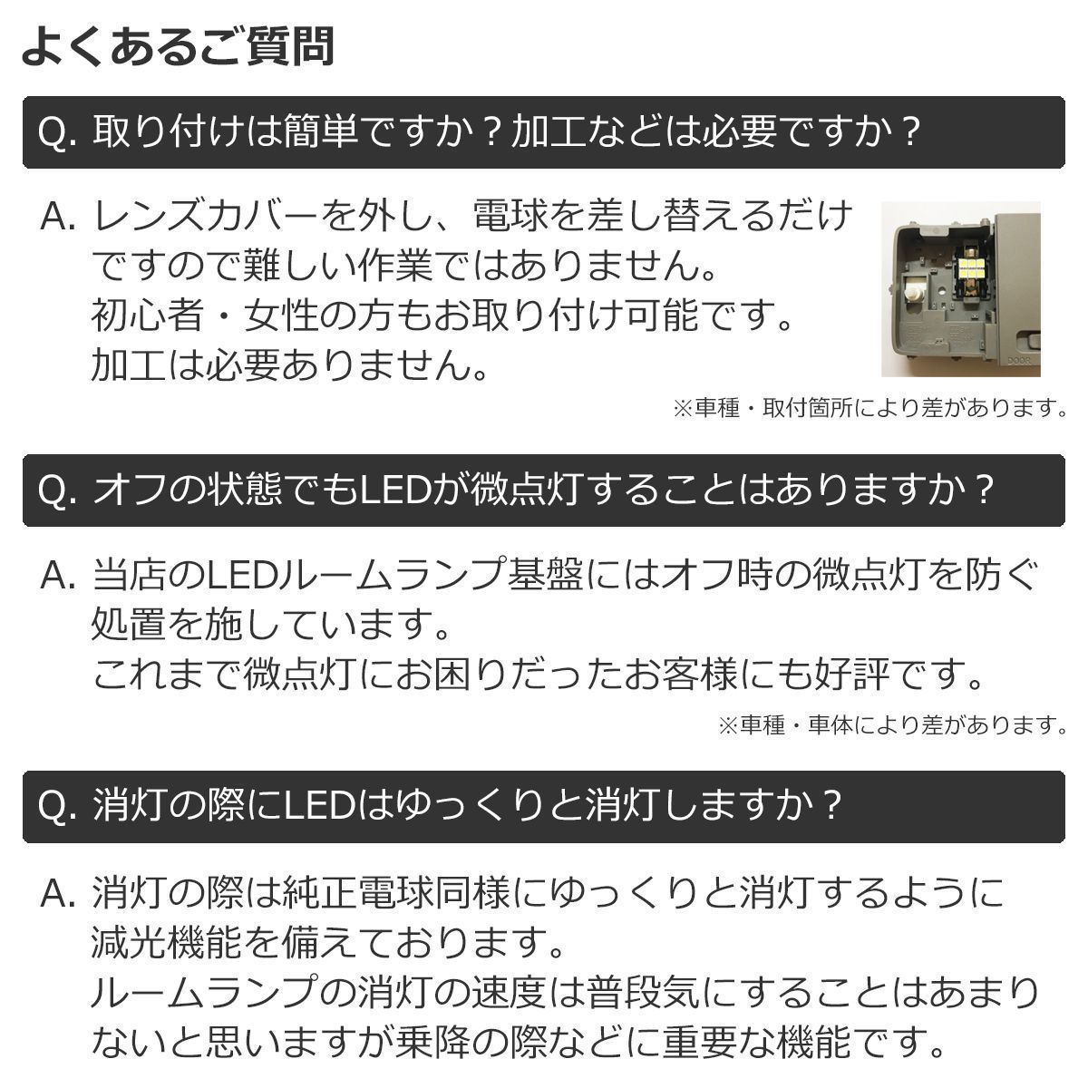 ハイゼットカーゴ LEDルームランプセット S700V/S710V系 インナーミラー搭載車 TYPE2 電球色_画像9