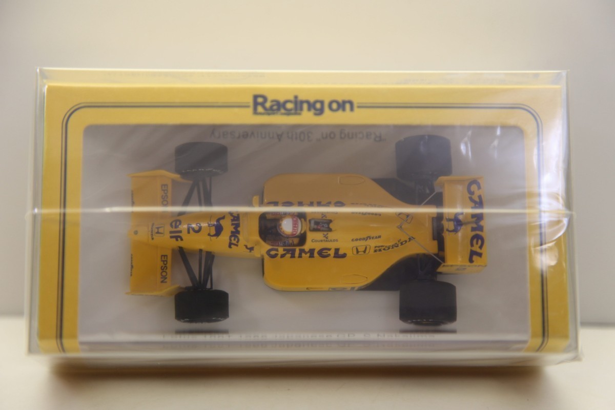 レーシングオン特注 スパークモデル 1/43 キャメル ロータス ホンダ 100T 日本GP 中島悟 1988#2　純正タバコ仕様 FS09　55A0000_画像3