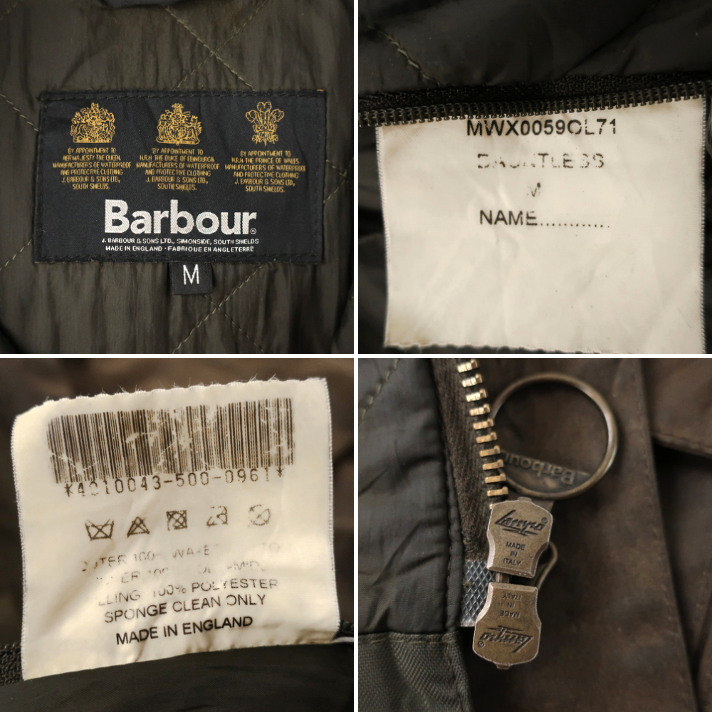 希少◎英国製Barbour バブアー DAUNTLESS 中綿オイルドジャケット ミリタリー　マットブラウン(M) イングランド製 ダウントレス_画像5