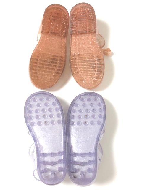 二点以上で送料無料！ 2A48【美品】2点セット mini melissa メリッサ キッズ サンダル バレーシューズ 16.5cm 子供靴 フォーマル ピンク 紫の画像9
