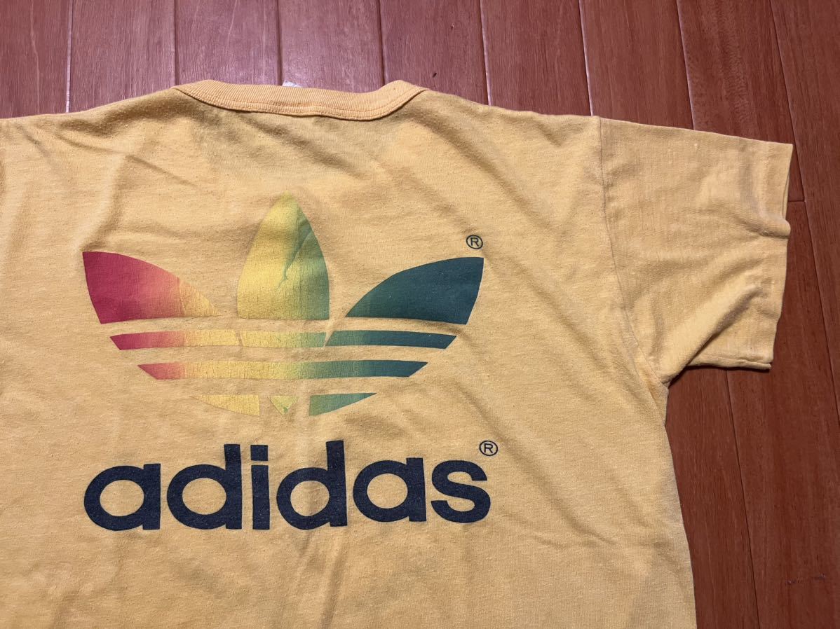 70s 80s adidasアディダス レインボー グラデ Tシャツ ビンテージ 検 トレフォイル ロゴ west Germany 西ドイツ champion atp ヴィンテージ_画像1