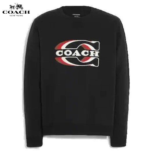 ◆すぐにお届け！◆新品/正規品◆【COACH★CE343-S】コーチ 長袖スウェットシャツトレーナー ブラック シグネチャー 定価58,300円 即決!!