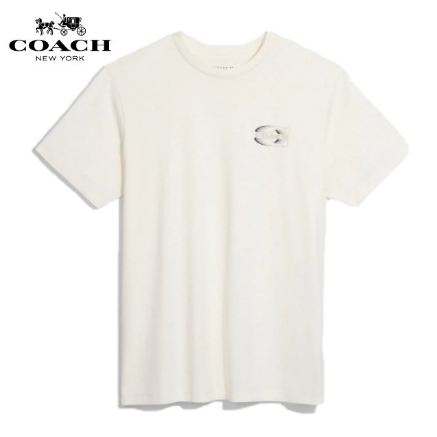 ◆2024夏おすすめ！！◆新品/正規品◆【COACH★CJ462-M】コーチ 半袖Tシャツ ロゴ シンプル ワンポイント 定価35,200円 即決_画像1