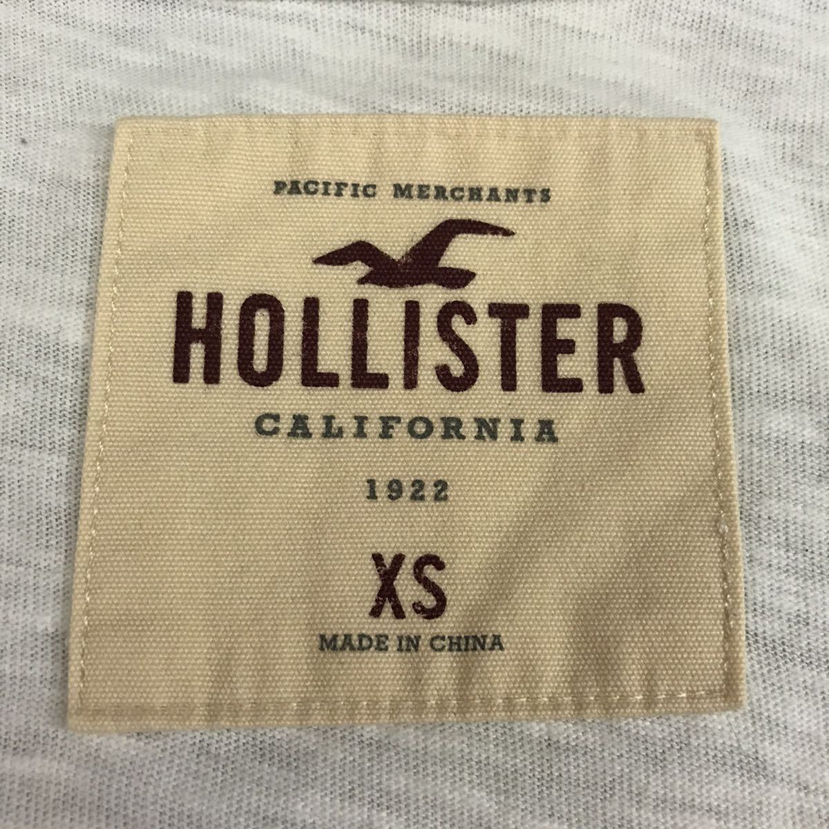 ホリスター HOLLISTER Ｔシャツ 半袖 丸首 トップス カモメ ビッグ ワッペンホワイト 白 メンズ 男性用 XSサイズ ♭▽