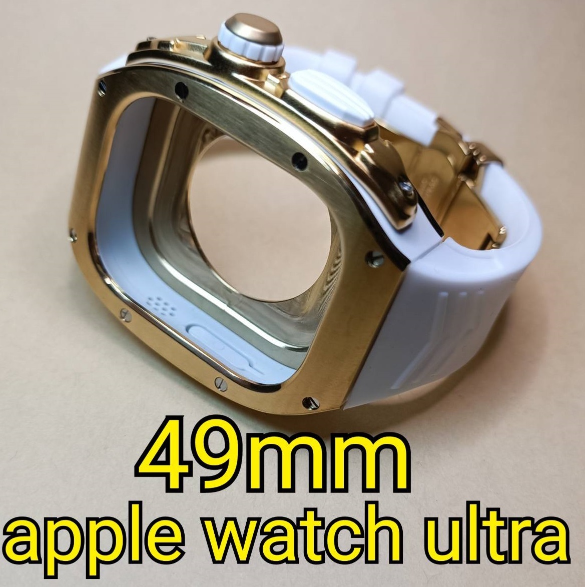 アップルウォッチカスタムAppleWatchウルトラ ☆49mmラバー白-