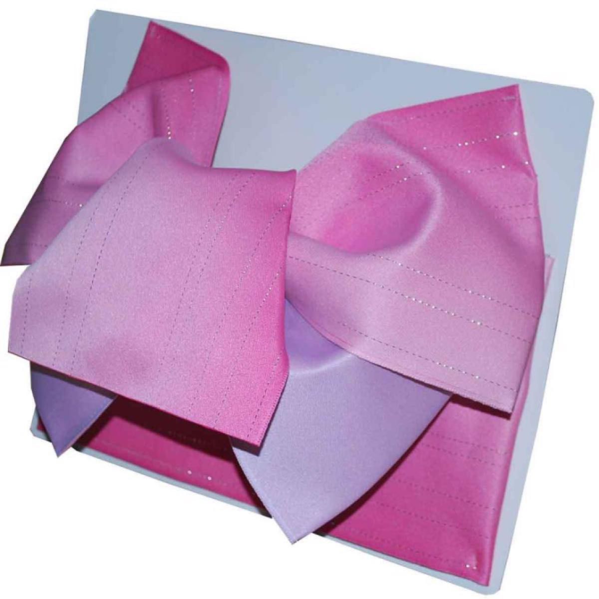 日本製 グラデーション リバーシブル ラメ入り 変わり結び 浴衣 浴衣帯 作り帯 ゆかた帯 結び帯 ピンク×ラベンダー 単品