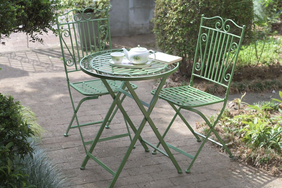  gran shu man antique style salon dujaru Dan garden table φ60 iron stylish folding green new goods 