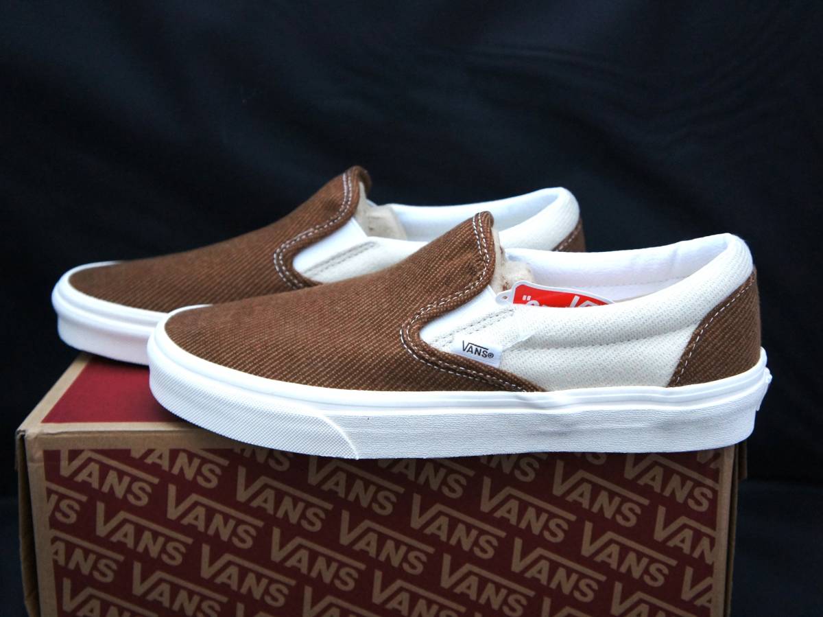 SALE！【新品】US9.5 27.5cm VANS バンズ CLASSIC SLIP-ON クラシック スリッポン DESERT TWILL BROWN/BEIGE_画像2