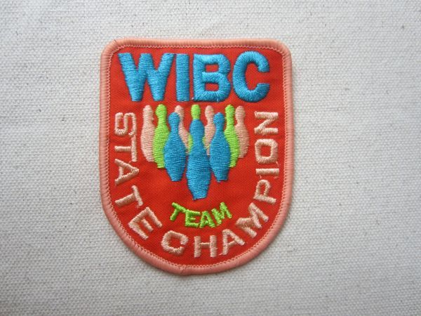 ボウリング WIBC STATE CHAMPION TEAM ピン ワッペン/パッチ 企業 USA 古着 アメリカ アメカジ カスタム キャップ シャツ 75_画像3