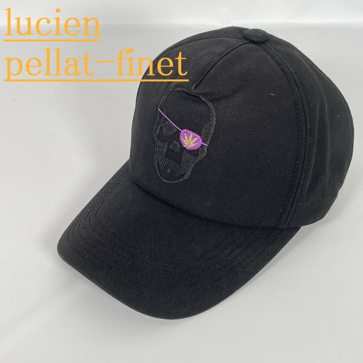 【美品】LucianPellat-finet ルシアンペラフィネ 帽子 キャップ ドクロ weed 黒