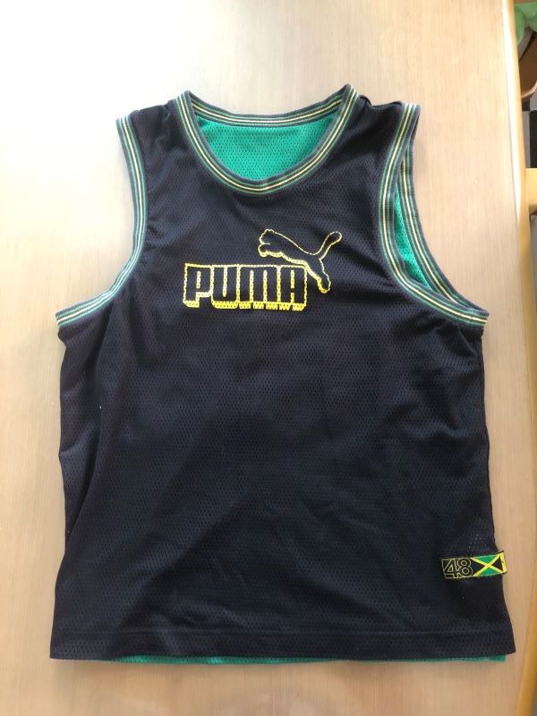 ★PUMA　プーマ　メッシュタンクトップ　ジャマイカ　ブラック　グリーン　トレーニング　スポーツ