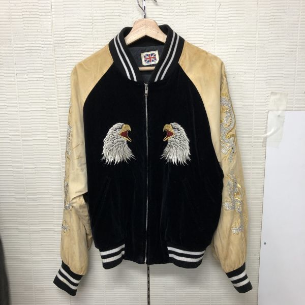 LONDON FB （ロンドンエフビー) スーベニアジャケット スカジャン 刺繍 JAPAN 90年代 ヴィンテージ 鷹 龍