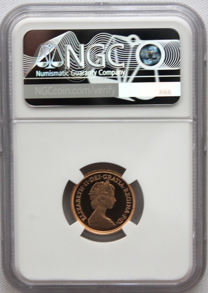 1984年 イギリス エリザベス2世 1/2ソブリン 金貨 NGC PG70UC ヤングエリザベス ハーフソブリン 最高鑑定品！！_画像2