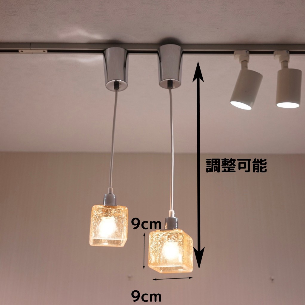 キシマ Kishima Crack Cube ペンダントライト 3灯セット カットガラス