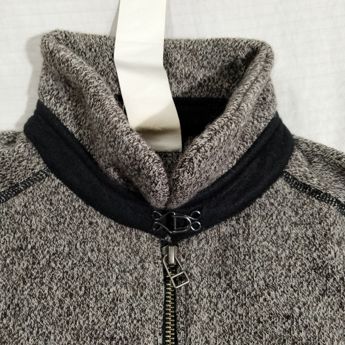 maillot wool sweat zip jacket　マイヨ　ウール　ジップ　ジャケット　ミックスブラウン　スタンドカラー　ニット　圧縮　ウール　ロール_画像4