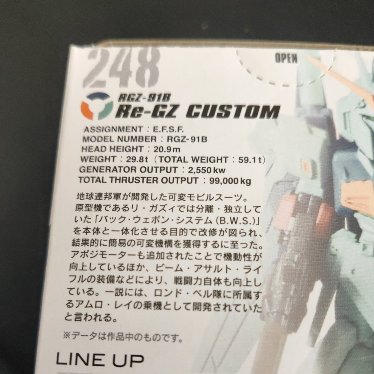 FWガンダムコンバージ#21 248 GUNDAM CONVERGE rgz-91b 新品 未開封 倉庫保管品 全国即日発送 バンダイ 食玩_画像7