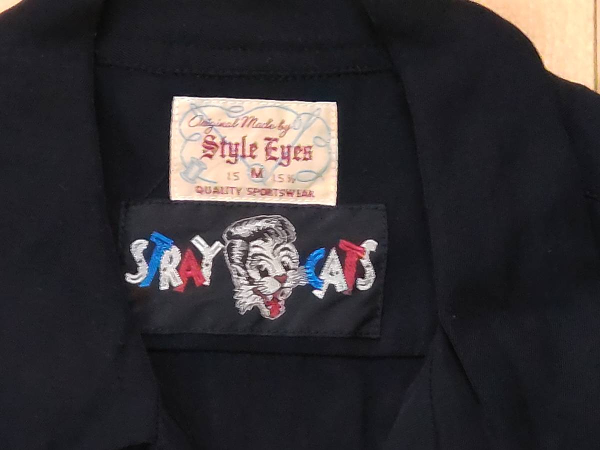 スタイルアイズ×ストレイキャッツ STYLE EYES STRAY CATS ４０周年記念ボウリングシャツ  サイズＭ SC32804の画像6