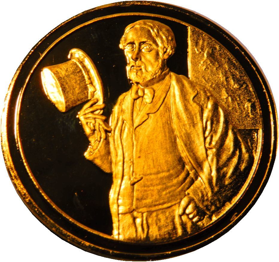 220 画家ドガ パリ造幣局 限定版 印象派展100周年 1862年作 自画像 彫刻 純金張り 24KT ゴールド 純銀製 アートメダル