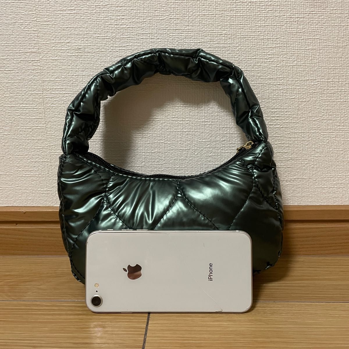【最終値下げ】新品 キルティング ミニハンドバッグ グリーン レディース カバン 鞄