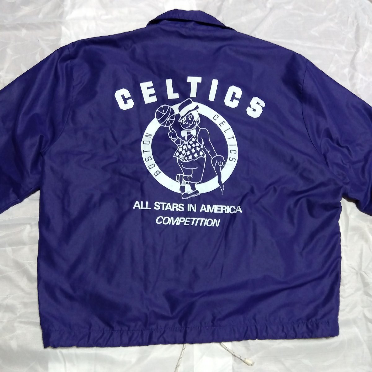 ★BOSTON CELTICS ボストン セルティックス★ Athletic NBA コーチジャケット カラーパープル レア 稀少 80's ヴィンテージ 01088_画像10