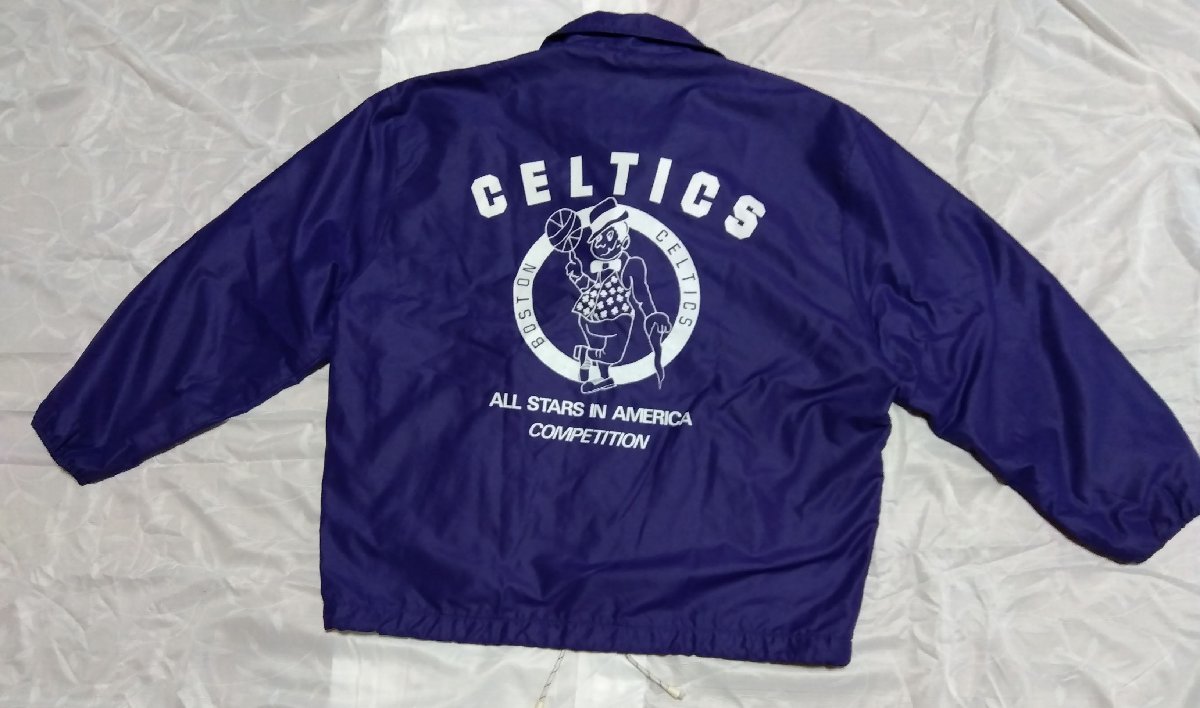 ★BOSTON CELTICS ボストン セルティックス★ Athletic NBA コーチジャケット カラーパープル レア 稀少 80's ヴィンテージ 01088_画像9