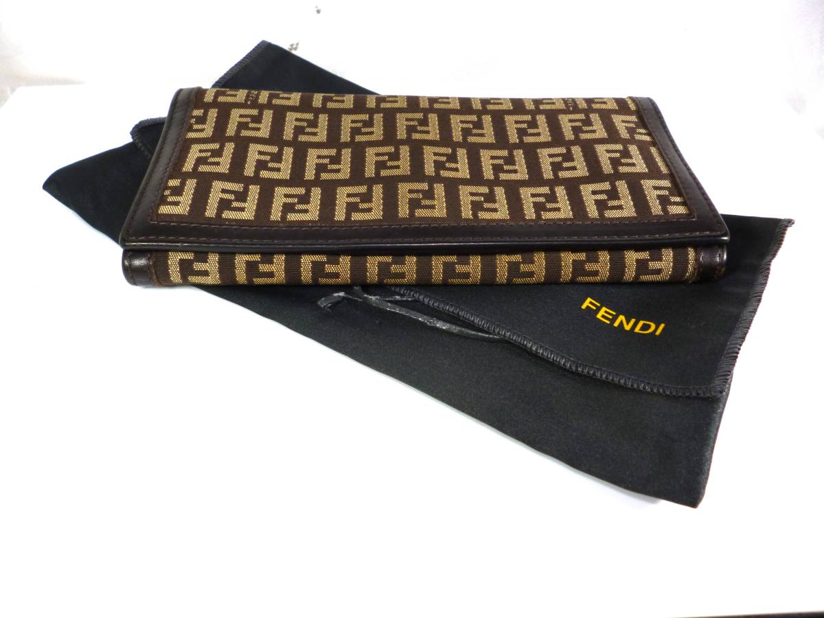 海外輸入】 美品☆FENDI/フェンディ☆ズッキーノ☆レザー×キャンパス