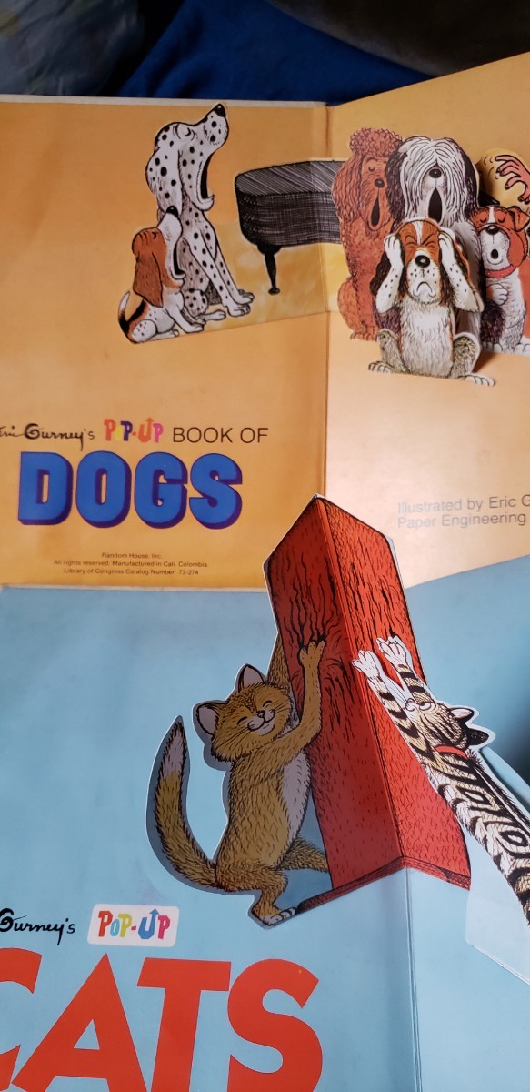 ☆希少 2冊セット　Eric Gurney's Pop-up book of dogs＋cats エリックガーニイによる本主要な結果内容 1974【管理番号YCP本40-309】_画像3
