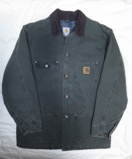 USA製 90s Carhartt カーハート ミシガンチョアコート M 実寸 L ブランケット カバーオール MOS モスグリーン オリーブ