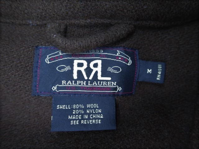 90s RRL ダッフルコート ダークブラウン 実寸 L サイズ 40s 90s RRL ダッフルコート ダークブラウン 実寸 L サイズ 40s