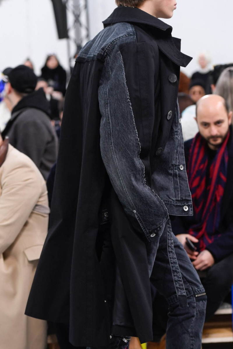 Sacai サカイ 20AW DENIM DOCKING STAIN COLLAR COAT デニムドッキング