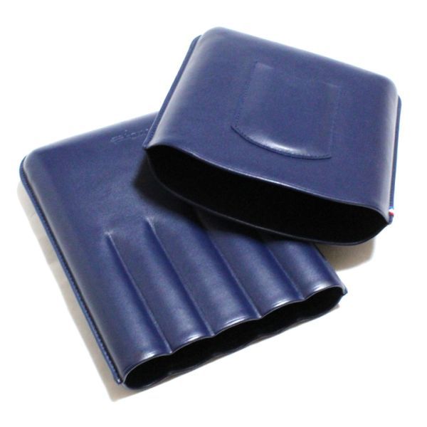  Dupont S.T.Dupont 183123 leaf volume 5ps.@ for blue leather cigar case | leaf volume inserting blue new goods 