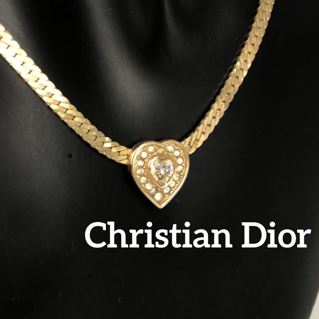ディオール Christian Dior ハート ネックレス(ゴールド)-