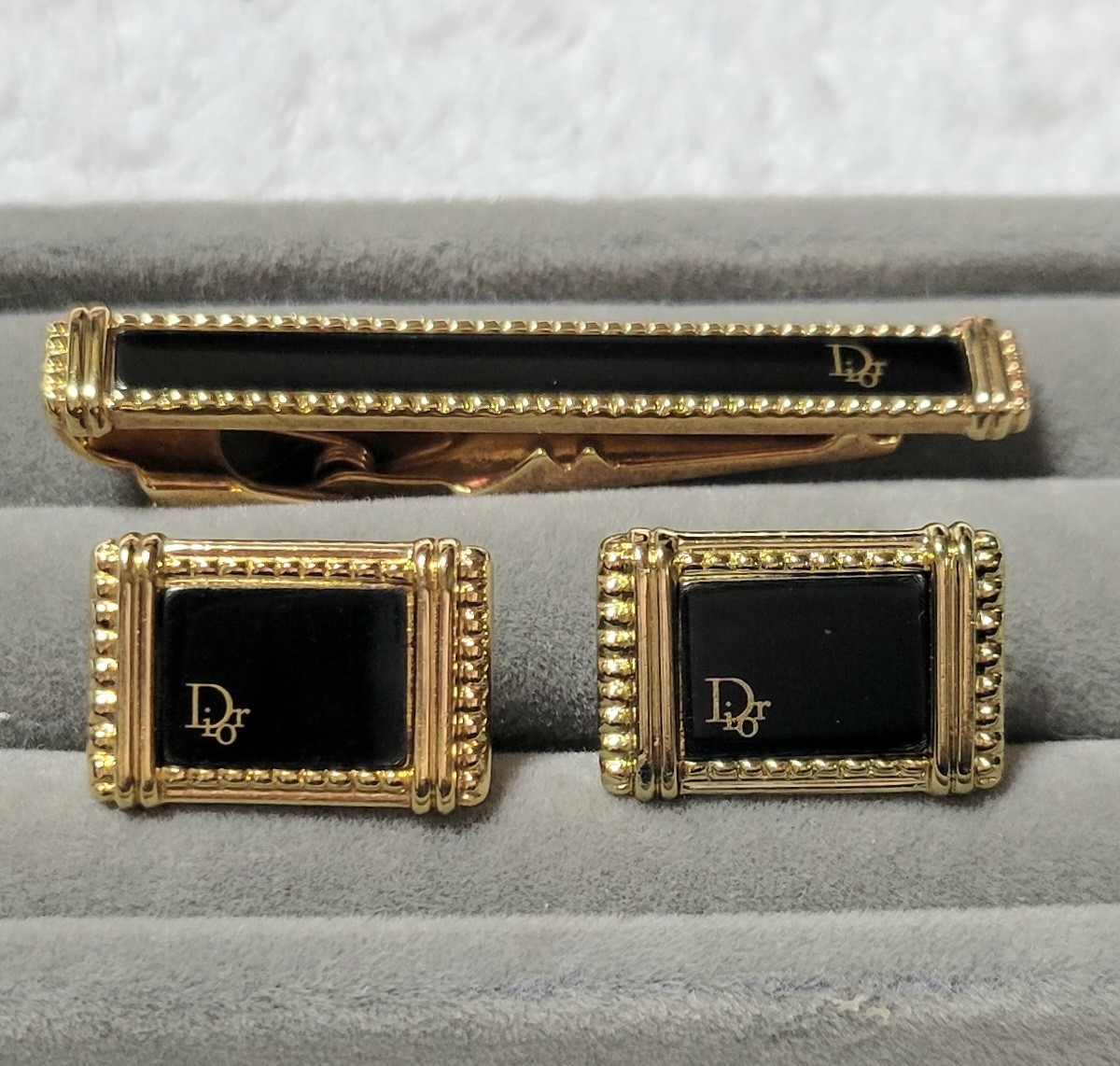 クリスチャン・ディオール Christian Dior カフスボタン ネクタイピン セットの画像2