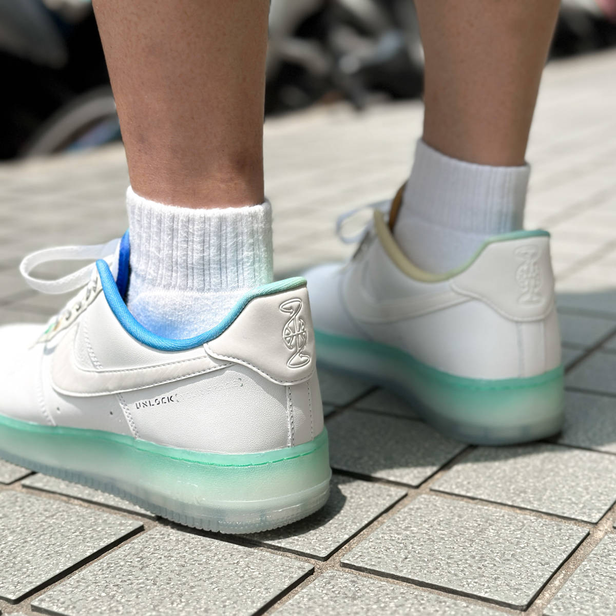 バスケットシューズ バッシュ スニーカー ナイキ Nike Air Force 1 Low '07 PRM Unlock White/Green ストリート FJ7066-114 US10.5 28.5CM_画像4