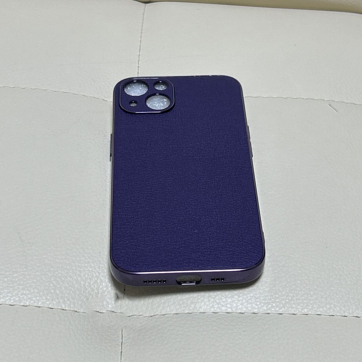 iPhoneカバー iPhone12pro スマホケース レザー 紫 パープル 大人カジュアル