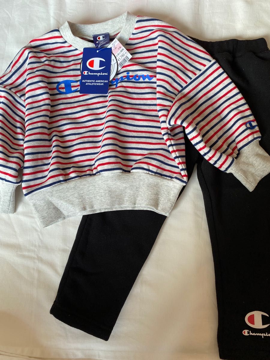 champion 新品　キッズ　子供　ボーダー　チャンピオン　セットアップ　上下セット　100