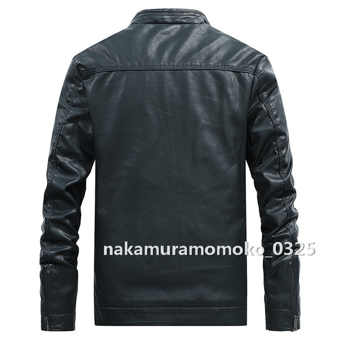 レザージャケット メンズ ライダースジャケット 革ジャン 皮ジャン　立ち襟 バイクジャケット ジャンパー　春秋冬 M~4XL/pjk22-42_画像8