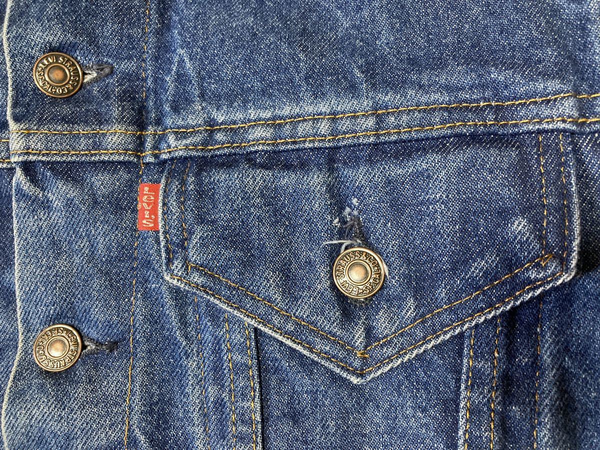 Levis リーバイス・ 80s USA製 71506-0217 Long Size40L デニムJKT 米国 コーンミルズ生地 4th Gジャン 527工場 良色落ち_画像5