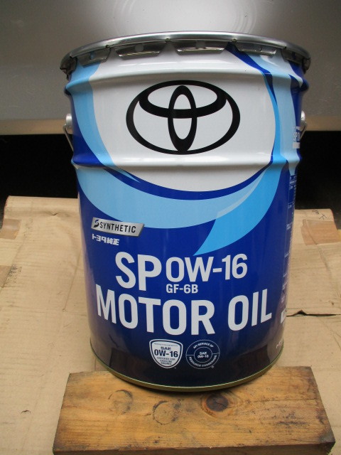 トヨタ純正 エンジンオイル モーターオイル SP 0Wー16 20L