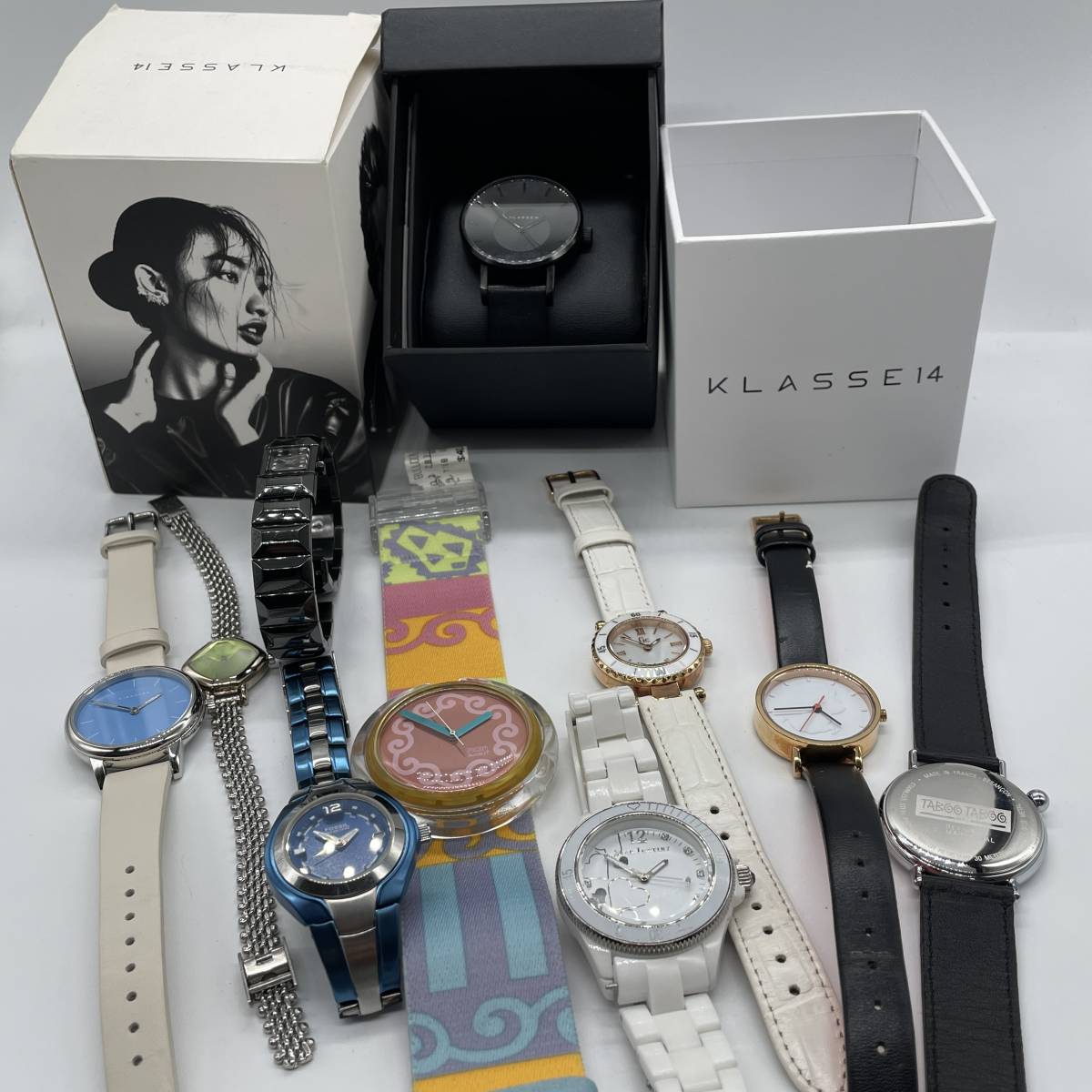 【1円スタート】稼働品 Swatch/KLASSE14/STAR JEWELRY/FOSSIL 他 クォーツ 腕時計 大量 まとめ セット アナログ カジュアル ウォッチ _画像1