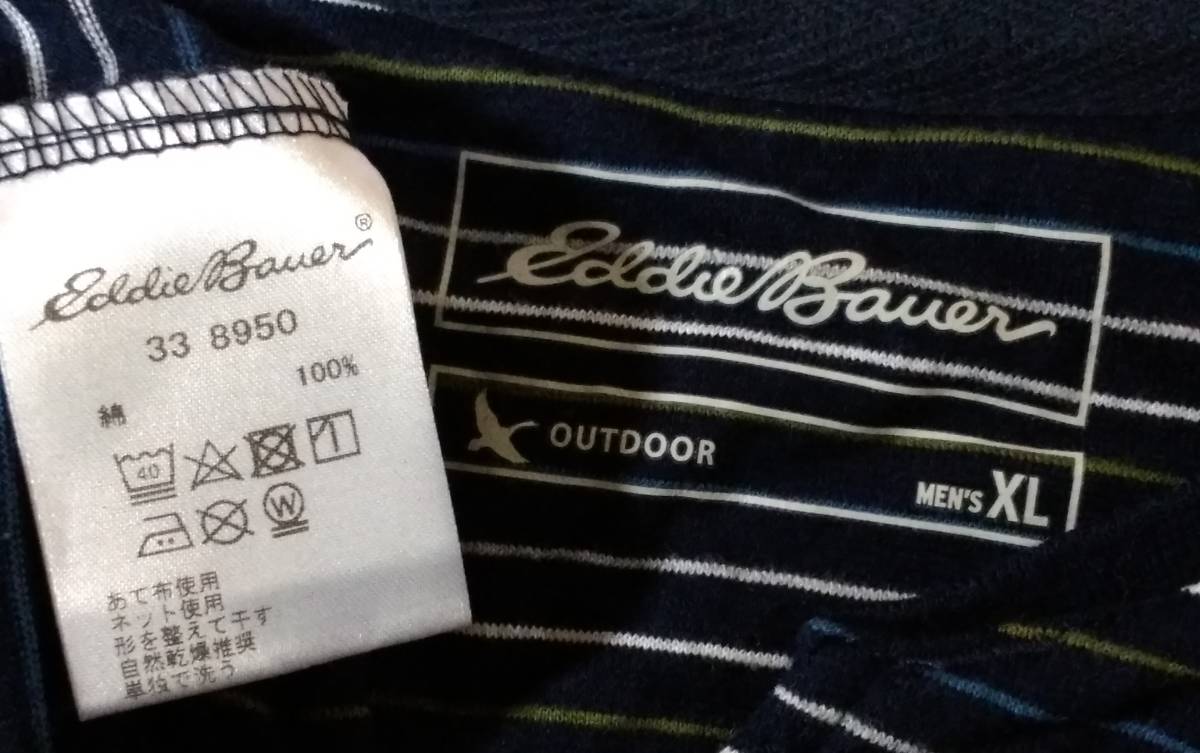 Eddie Bauer/エディー・バウワー Tシャツ SIZE:XL 黒 紺 送料215円～の画像7