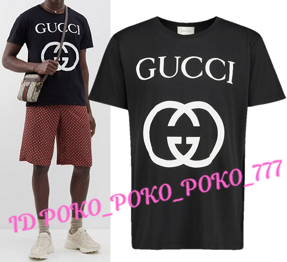 即決 現行品 定価63,800円 中古「良品」 グッチ GUCCI インターロッキングG Tシャツ 半袖 シャツ クリーニング済み (外棚)_画像2