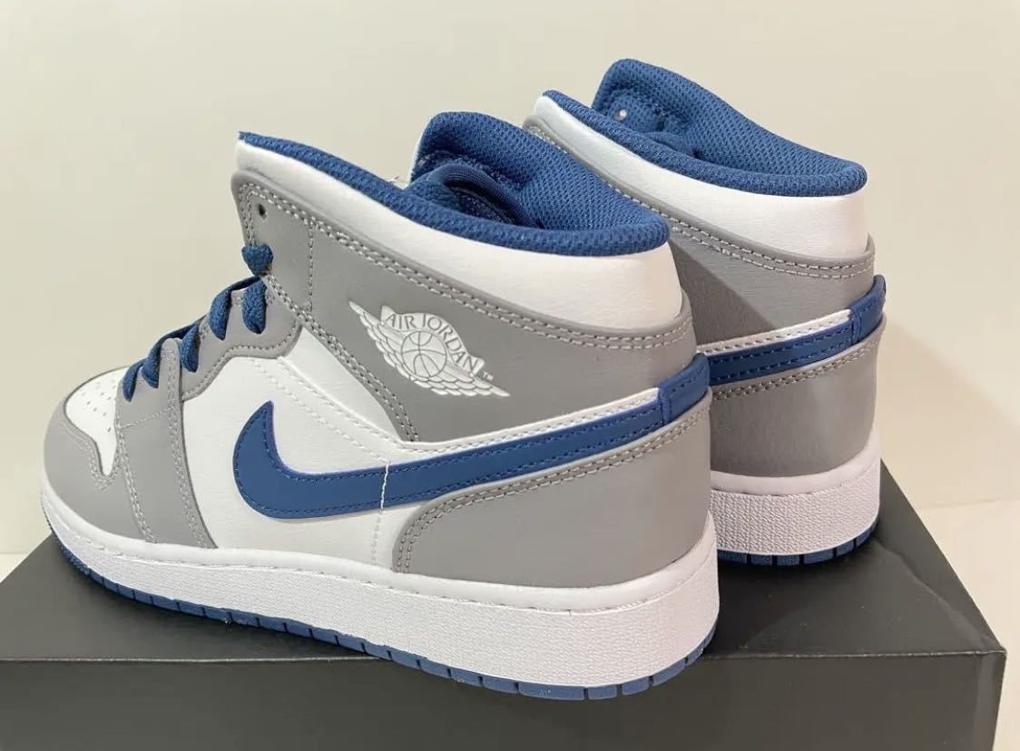 新品】24㎝ Nike Air Jordan 1 Mid GS True Blue ナイキ エア